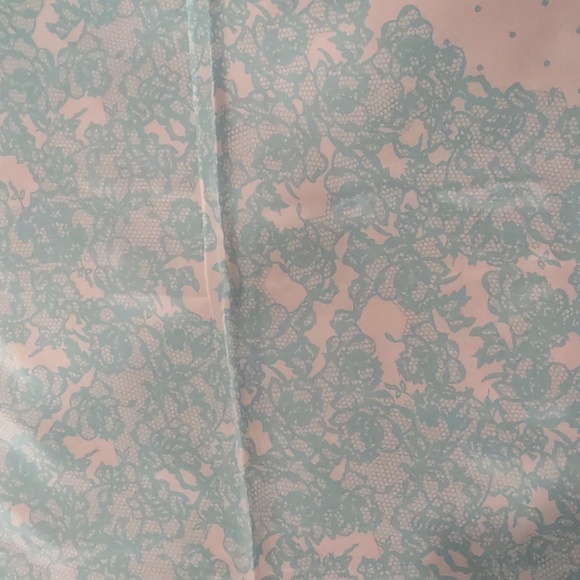 Aqua blue, teal Paisley polka dot silk scarf - Picture 3 of 7